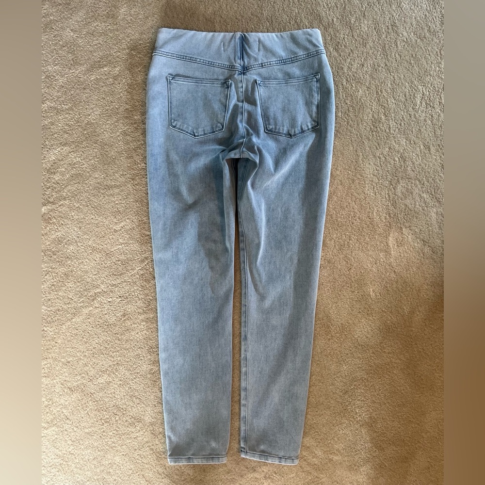 Soft Surroundings Blue Jeggings with Faded Wash - Picture 6 of 7